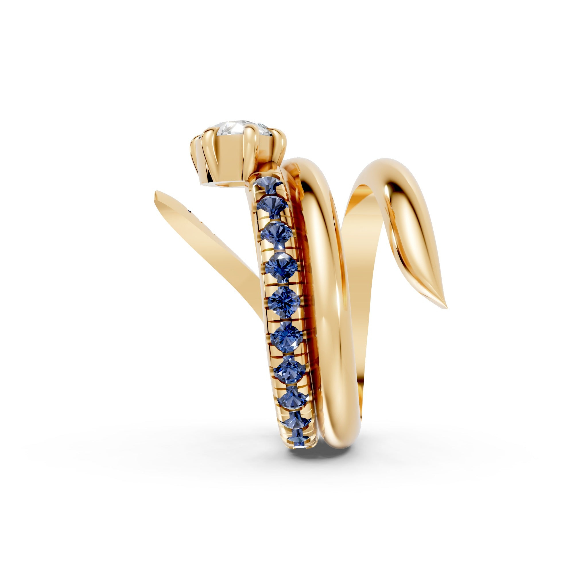 [Copy]Modern Antique Full Bezel Marquise Diamond Chain Ring