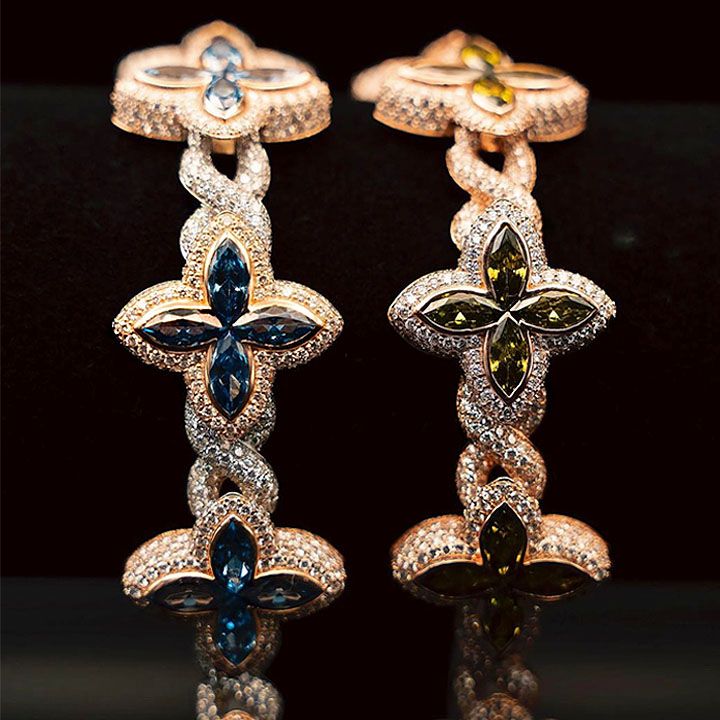 Marquise Cut Peridot Sapphire Chain Bracelet for Men - Fierylee Made