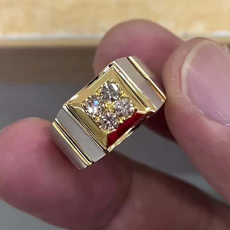 2ct Round Cut White Sapphire Men's Eternity Ring