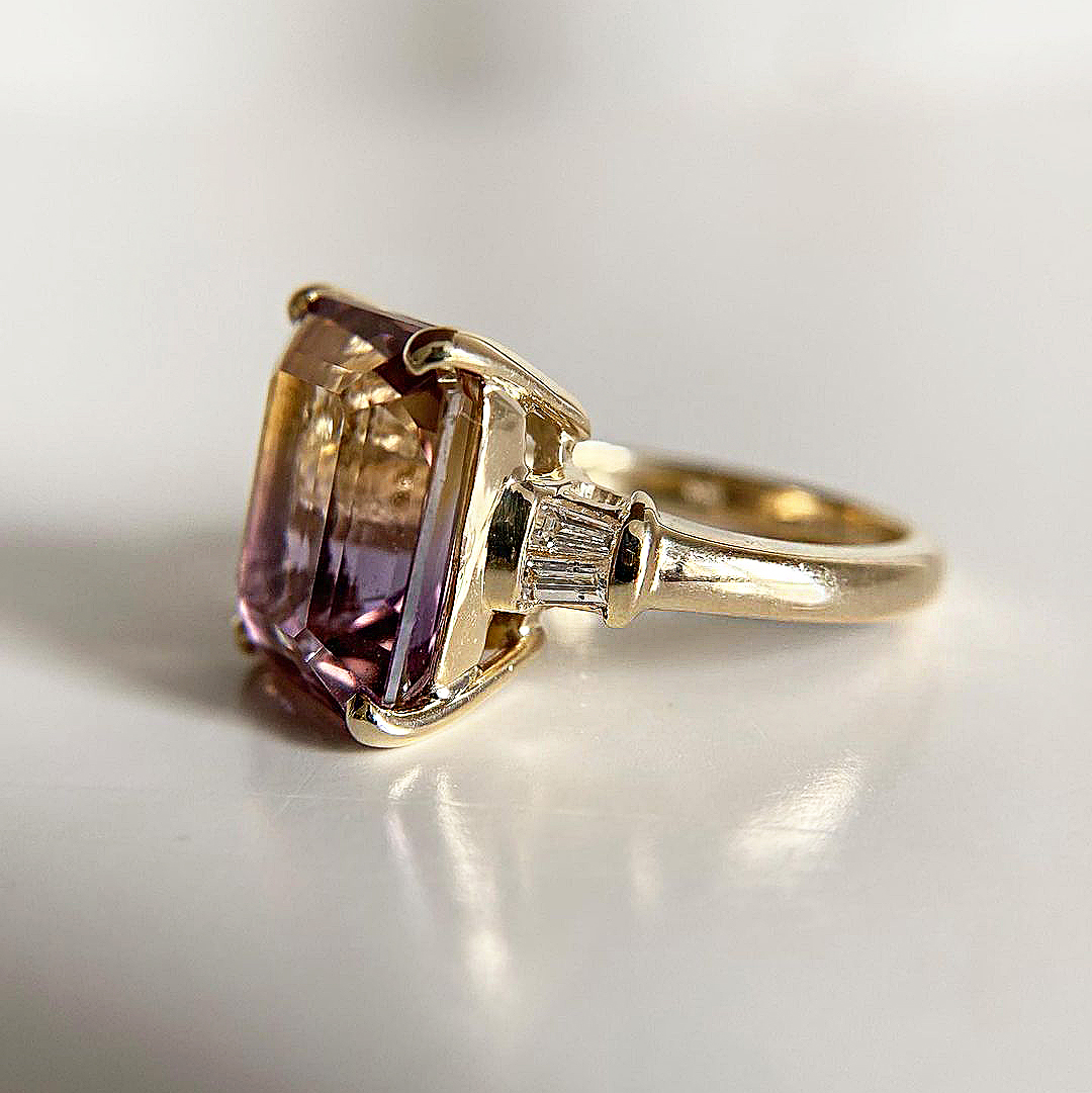 6ct Emerald Cut Tourmaline Sapphire Engagement Ring