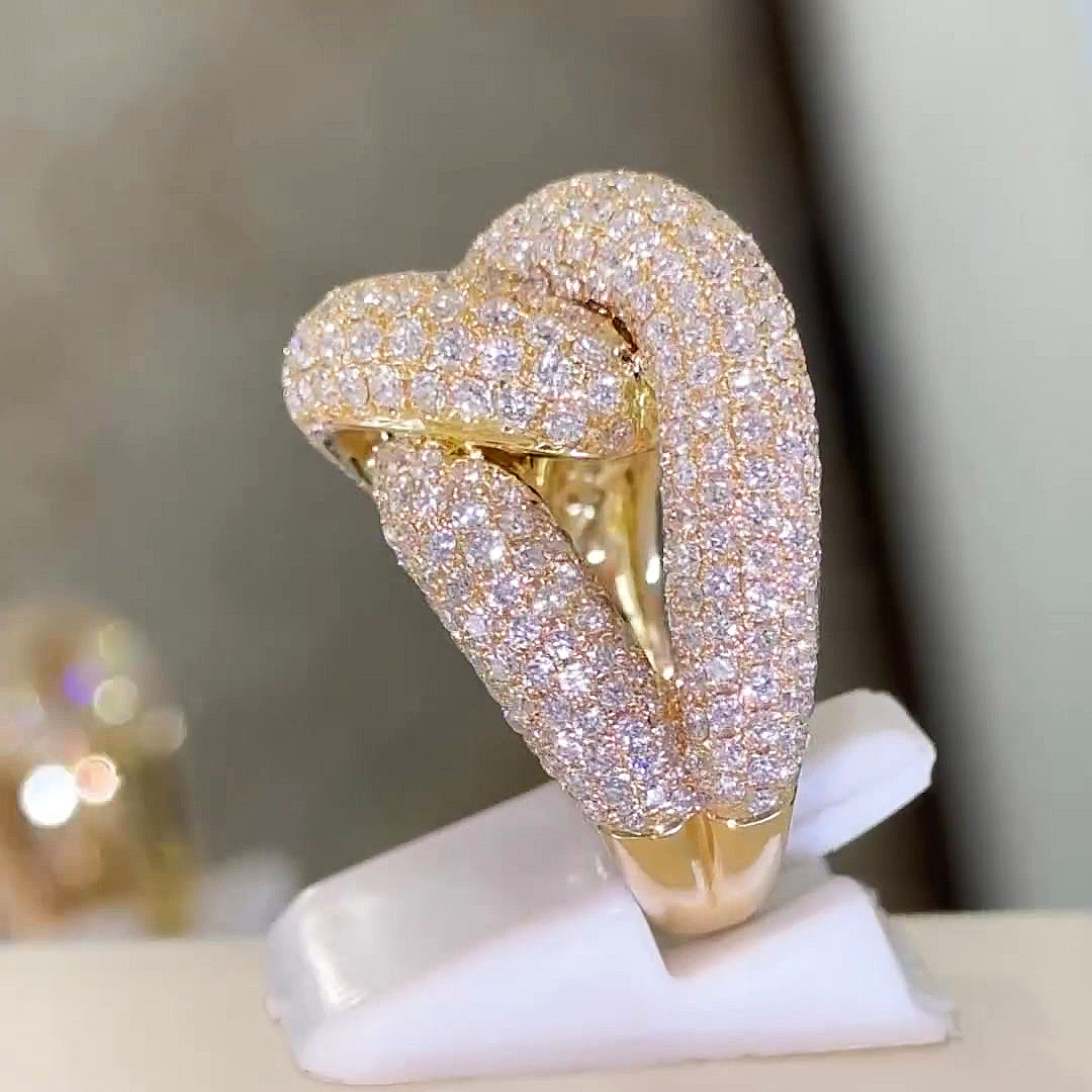 7.85ct Micro-Paved Setting White Sapphire Cocktail Ring