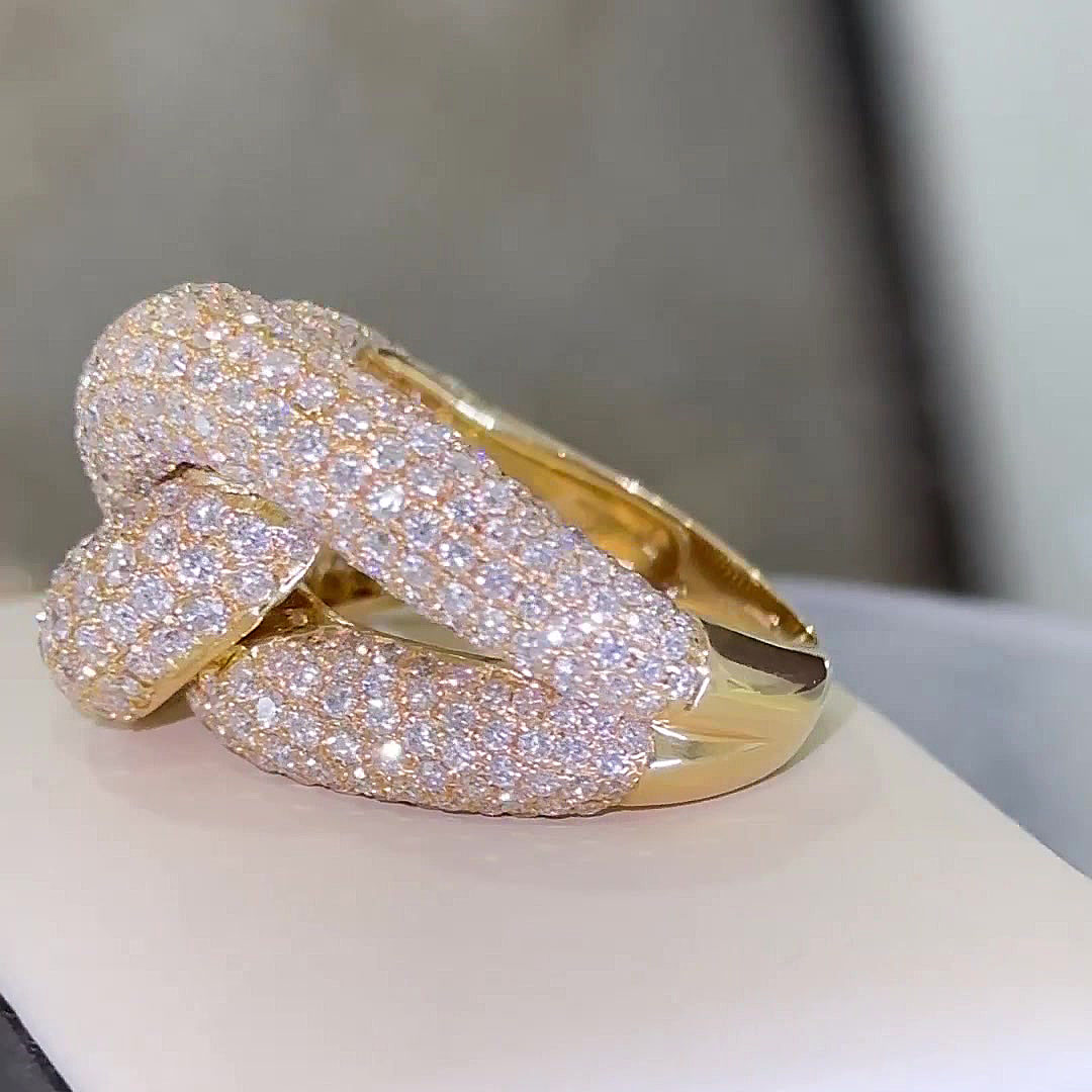 7.85ct Micro-Paved Setting White Sapphire Cocktail Ring