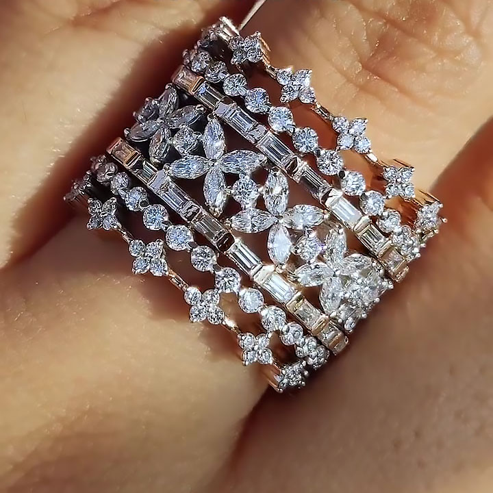 9.25ct Multi-Cut White Sapphire Wedding Band