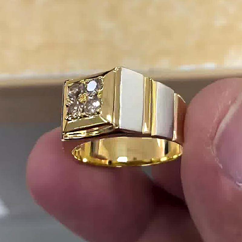 2ct Round Cut White Sapphire Men's Eternity Ring