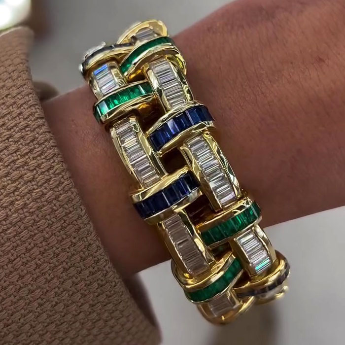 Fashion Emerald Cut Multi-Color Gemstone Bracelet