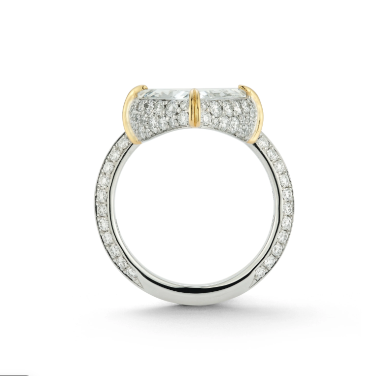 2 ctw Triangle Cut White Gemstone Engagement Ring for Men and Women