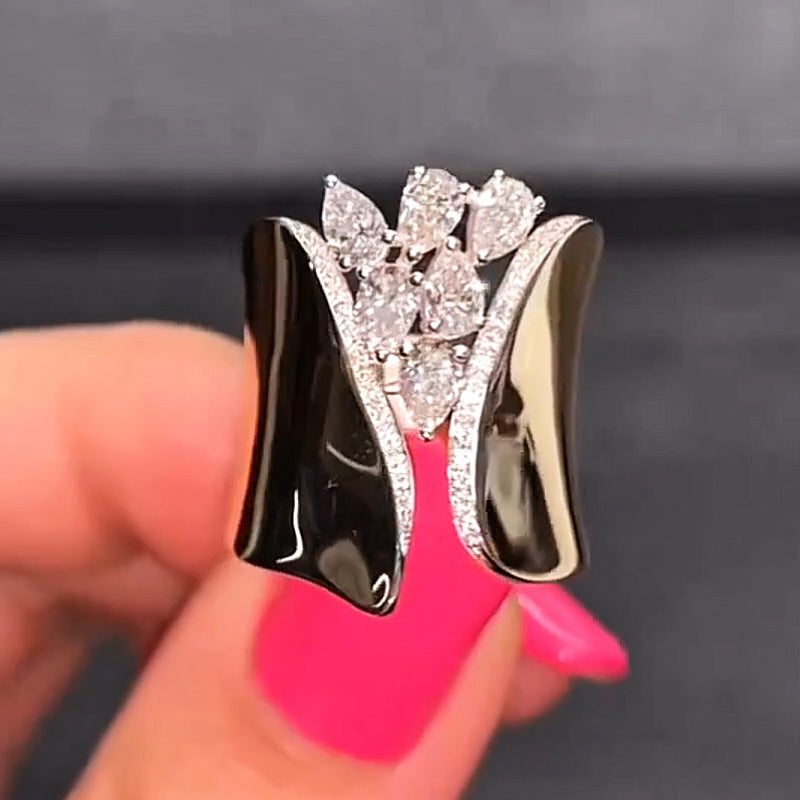 1.0ctw Pear Cut Fashion Sexy Gemstone Ring