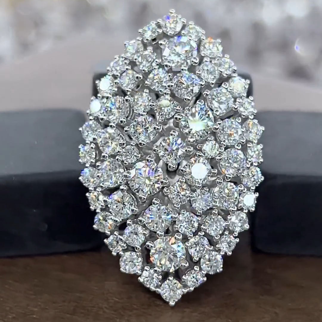 5.0ctw Diamond Cluster Cocktail Party Ring