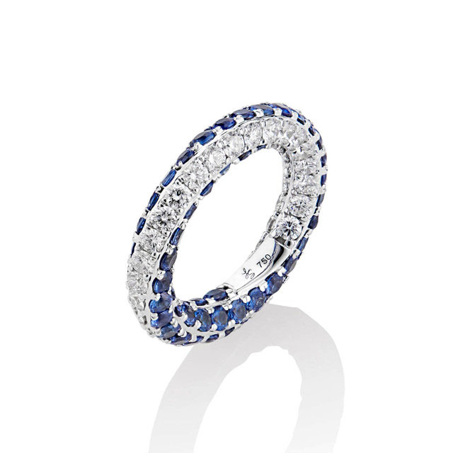 3.75ct Spiral Series Double-tone Sapphire Eternity Ring