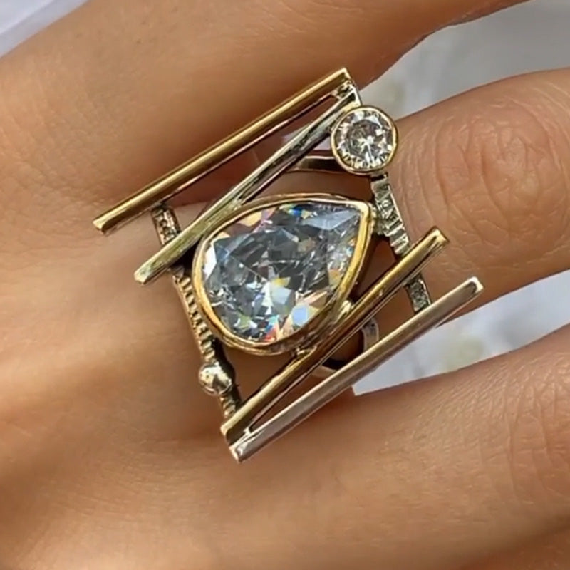3.5ct Teardrop Personalised Gemstone Ring