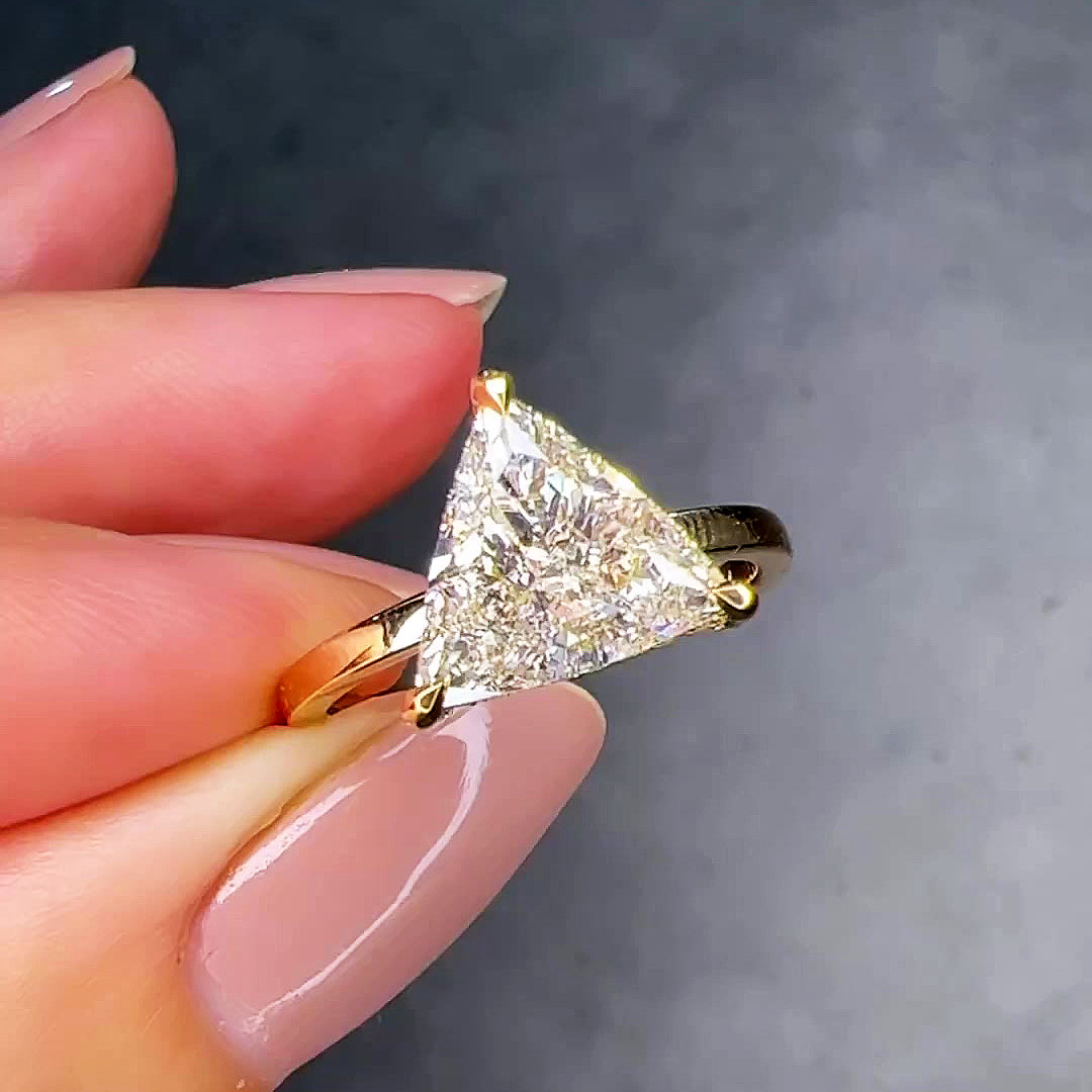 4.15 ct Triangle Cut White Sapphire Wedding Set