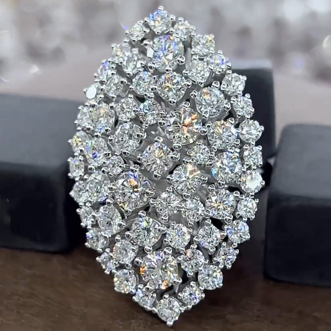 5.0ctw Diamond Cluster Cocktail Party Ring