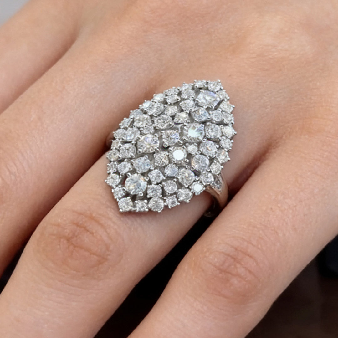 5.0ctw Diamond Cluster Cocktail Party Ring
