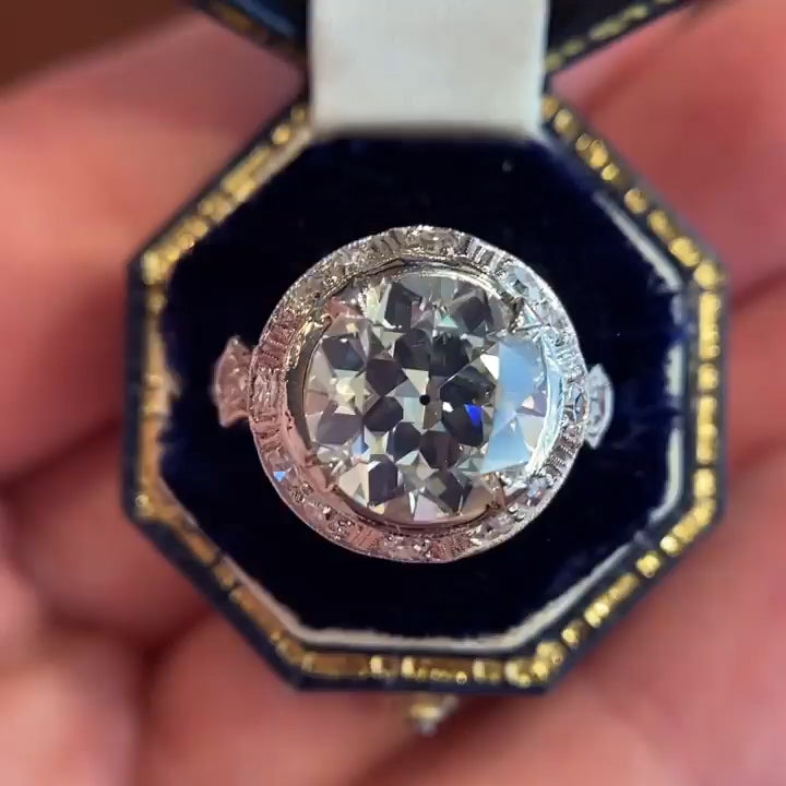 3.05ct Old European Cut Vintage Engagement Ring