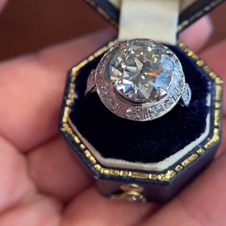 3.05ct Old European Cut Vintage Engagement Ring