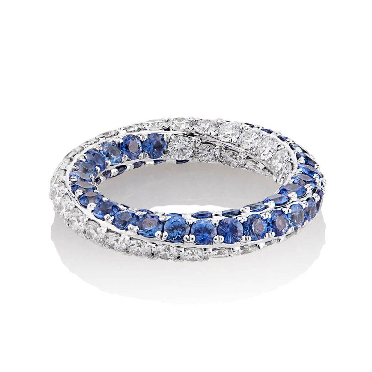 3.75ct Spiral Series Double-tone Sapphire Eternity Ring
