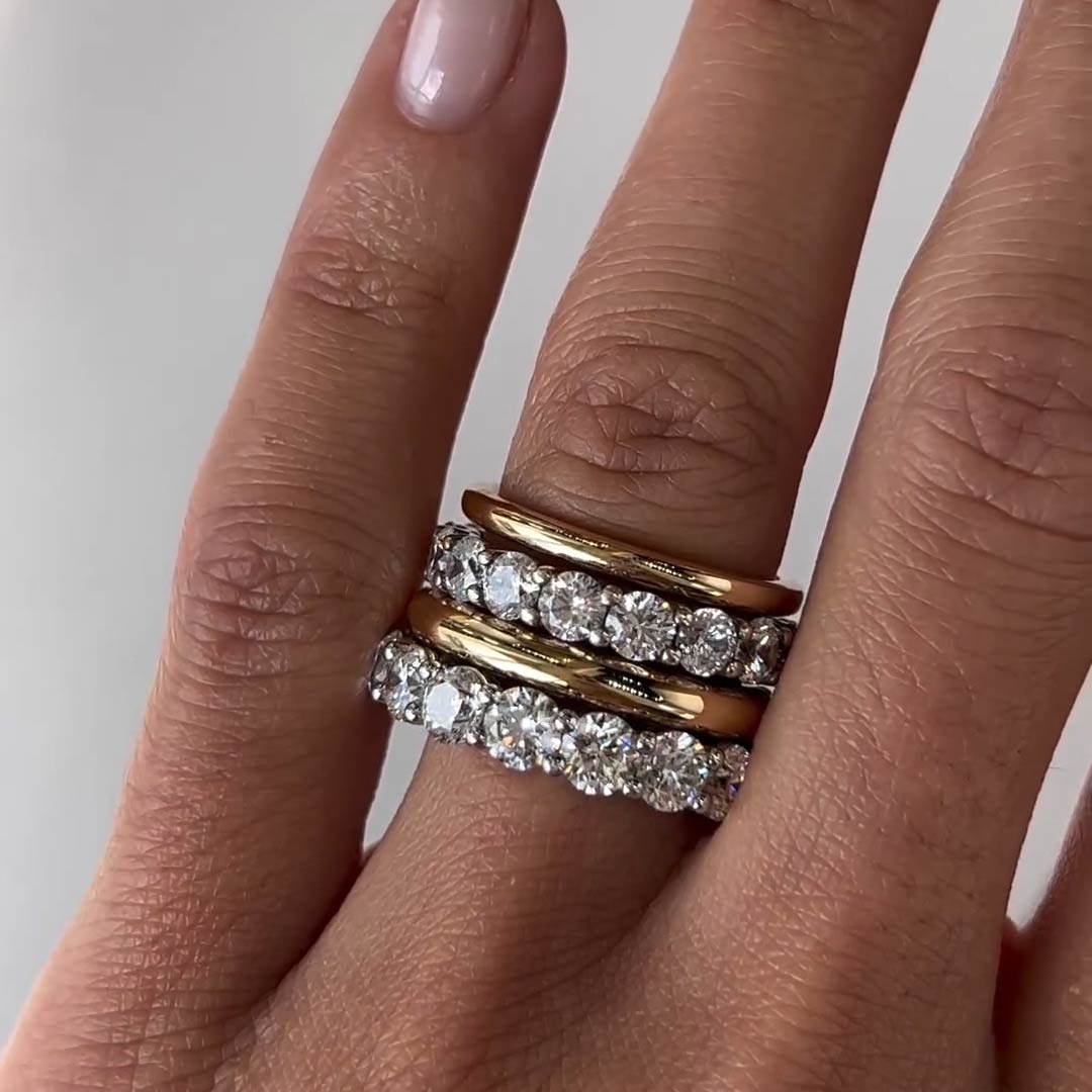 10ctw Round Cut 4 Piece Stacking Ring