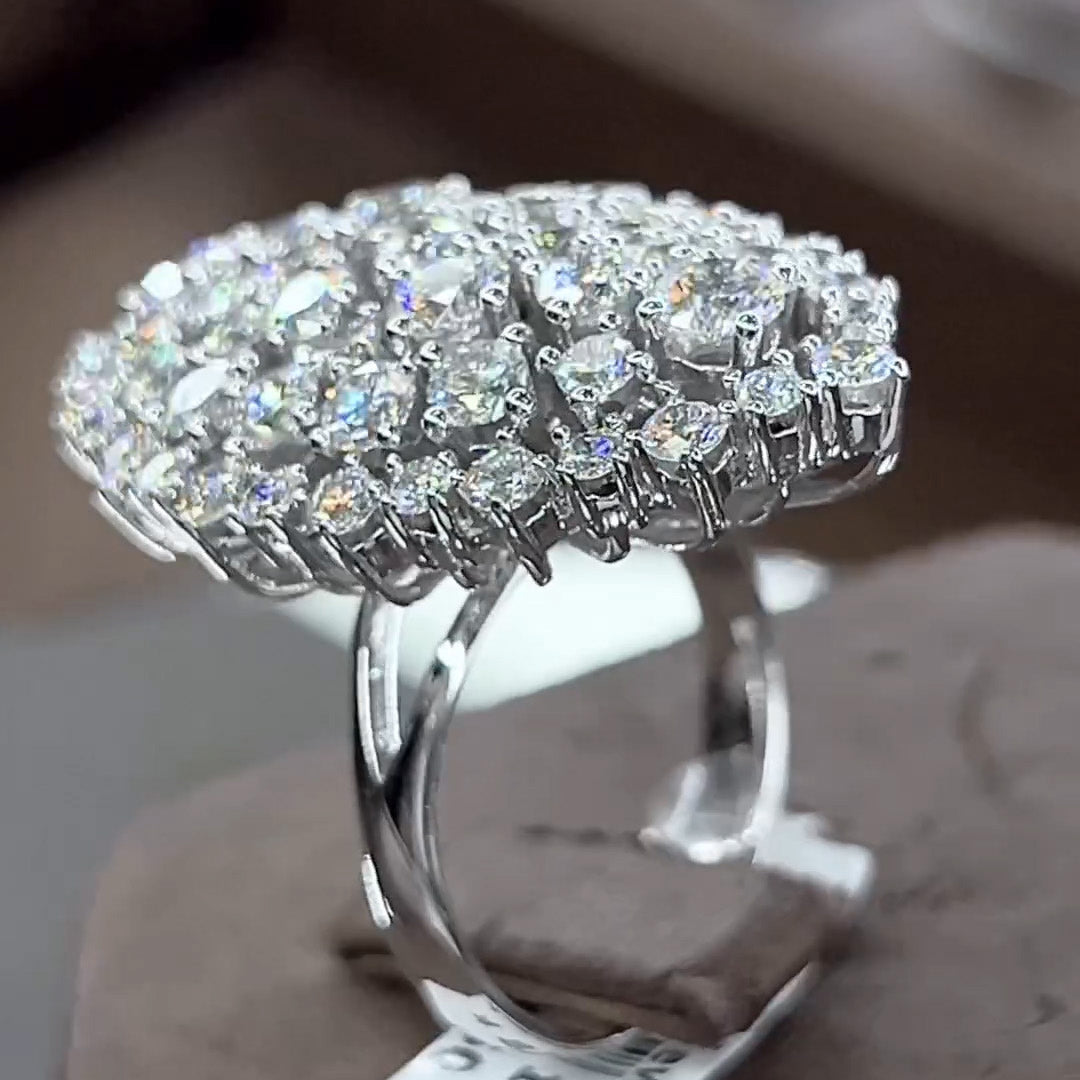 5.0ctw Diamond Cluster Cocktail Party Ring