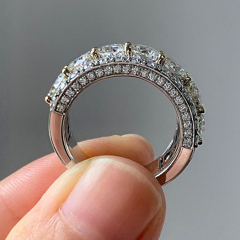 6.25ct Round Cut White Sapphire Half Eternity Ring