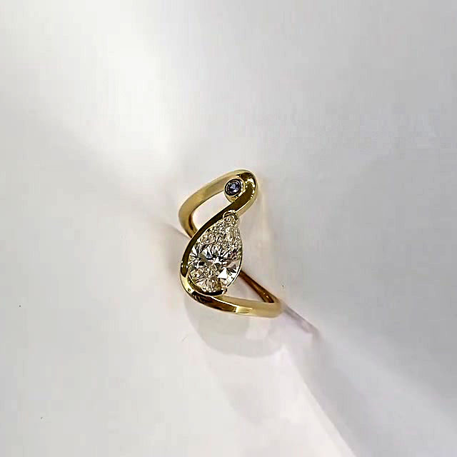 2ct Pear Cut White Sapphire Engagement Ring