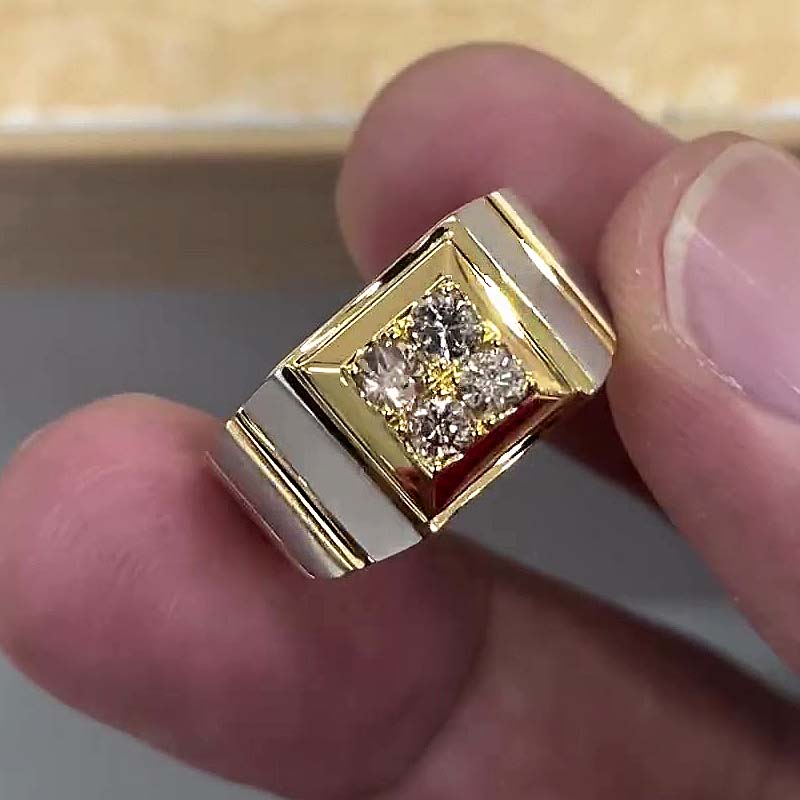 2ct Round Cut White Sapphire Men's Eternity Ring