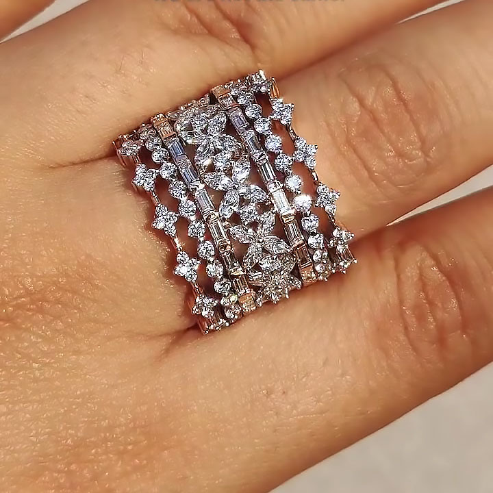 9.25ct Multi-Cut White Sapphire Wedding Band