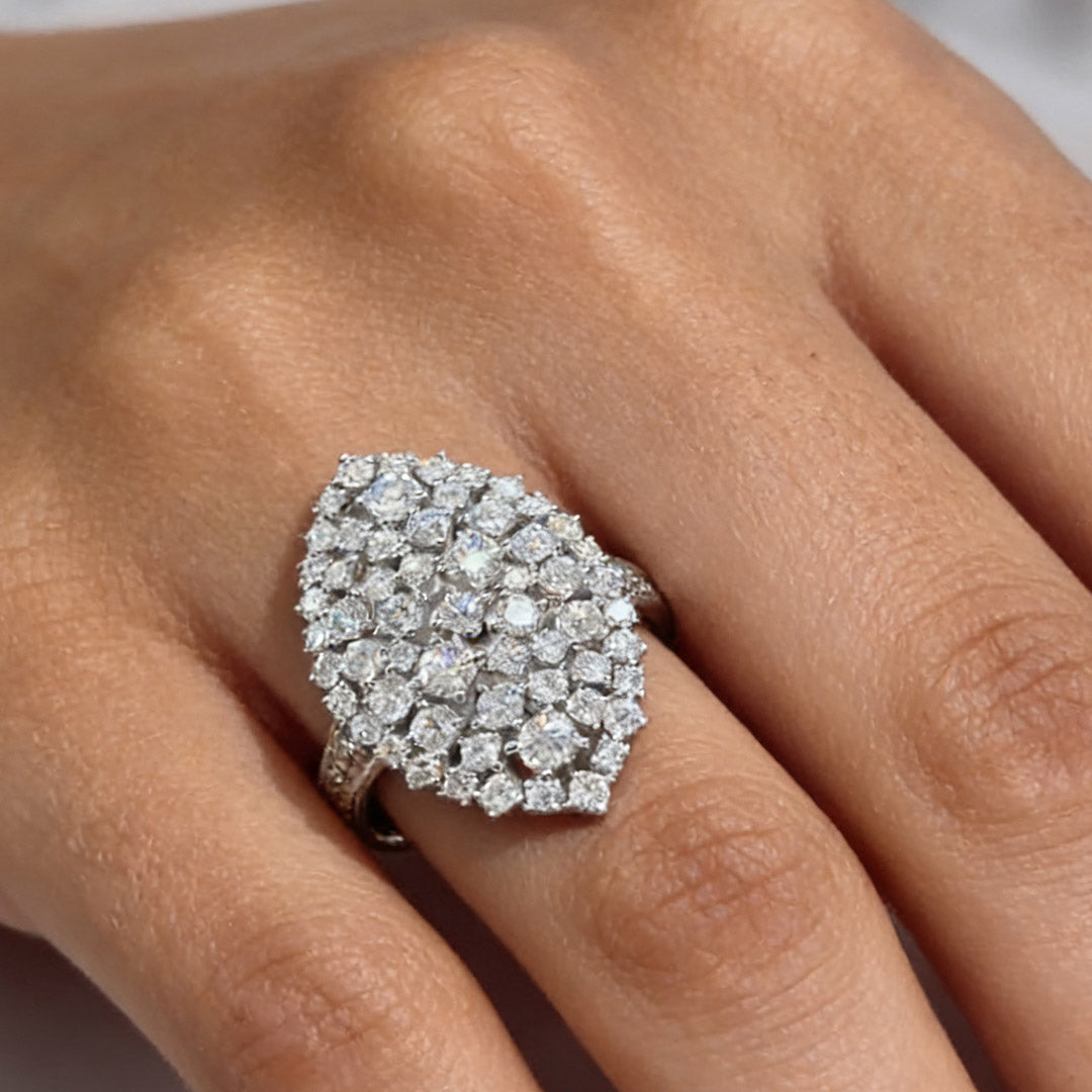 5.0ctw Diamond Cluster Cocktail Party Ring