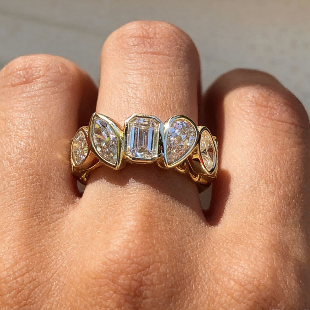 Multi-Cut Mixed Shape Eternity Wedding Band
