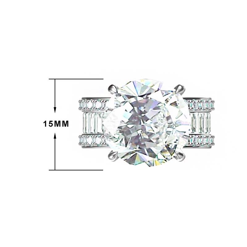 Gorgeous 10 ctw Round Cut White Gemstone Full Set Engagement Ring