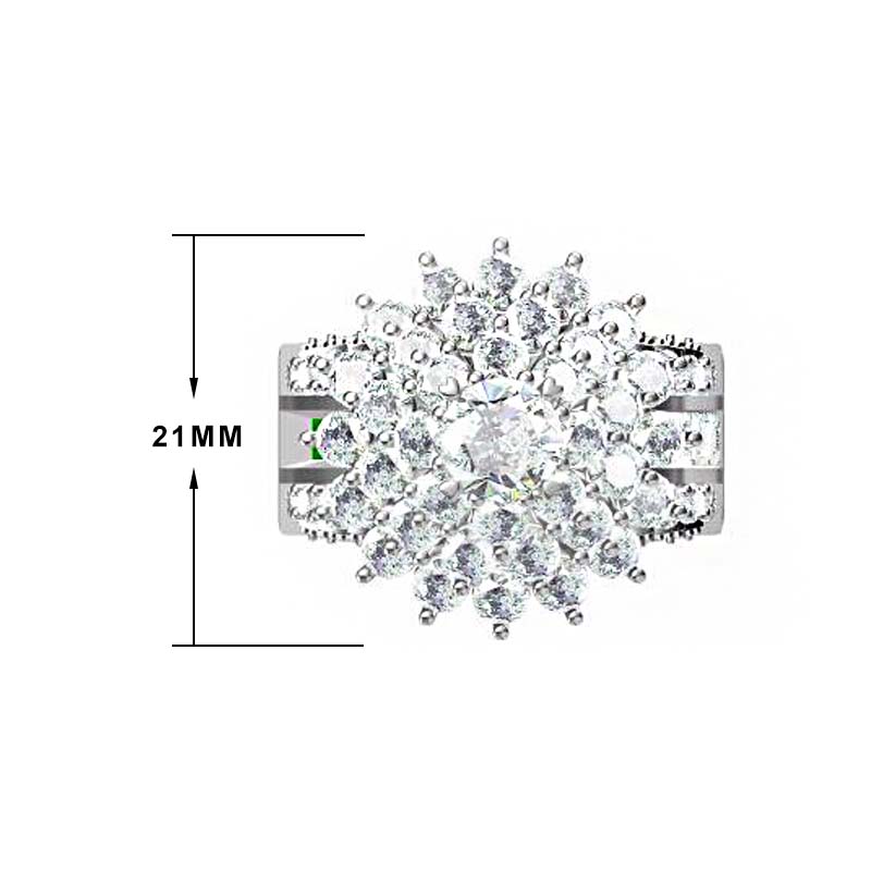 Deluxe 15ctw Round Cut White Gemstone Engagement Ring