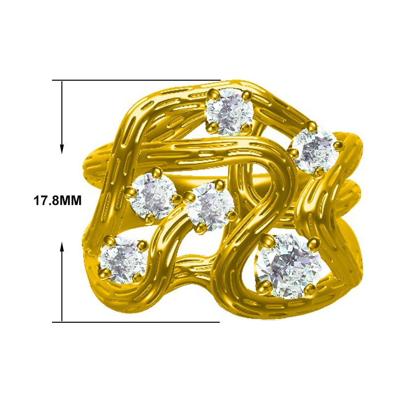 3.5ctw Round Brilliant Cut Old Art Gemstone Ring
