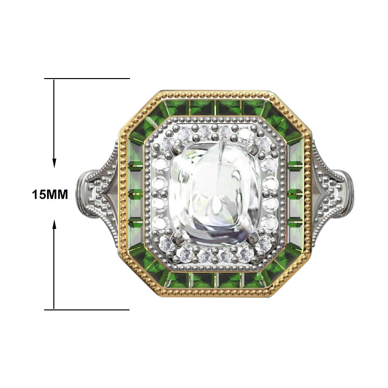 5ctw eternity band and emerald gemstone set