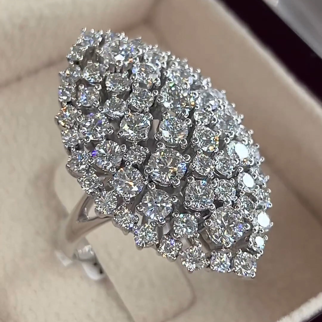 5.0ctw Diamond Cluster Cocktail Party Ring