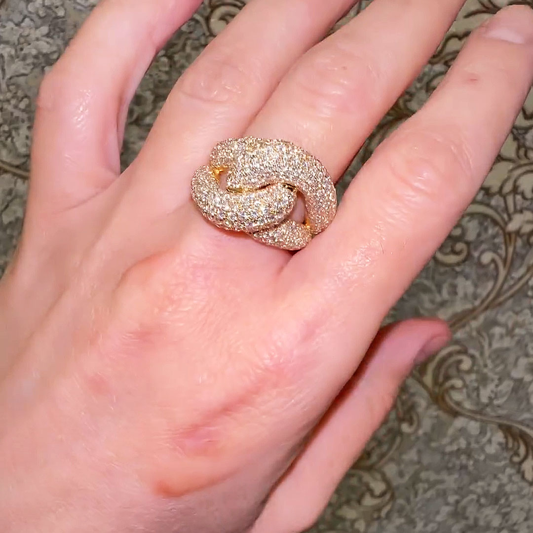 7.85ct Micro-Paved Setting White Sapphire Cocktail Ring