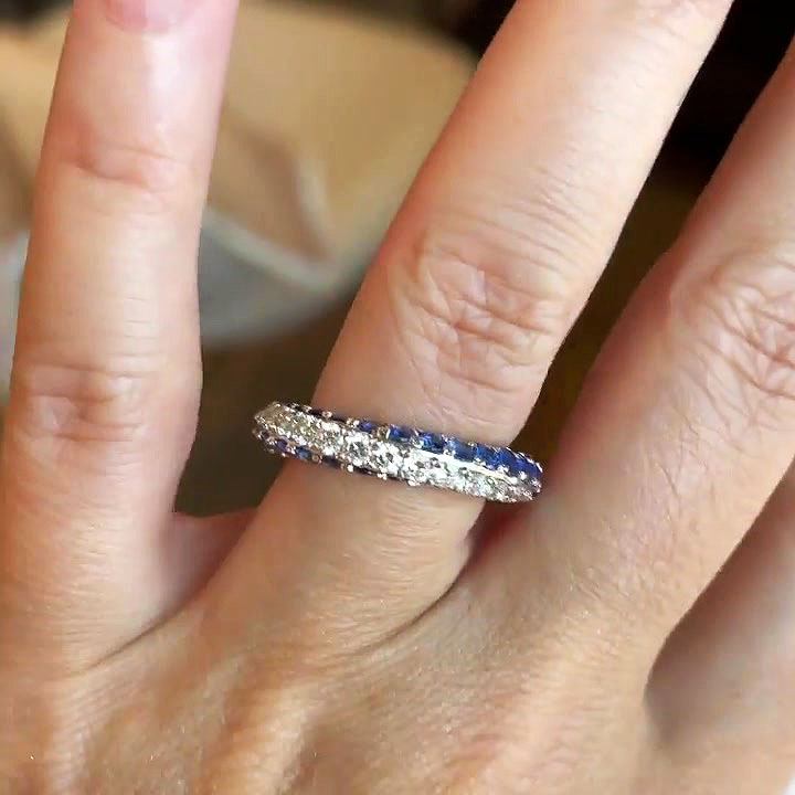3.75ct Spiral Series Double-tone Sapphire Eternity Ring