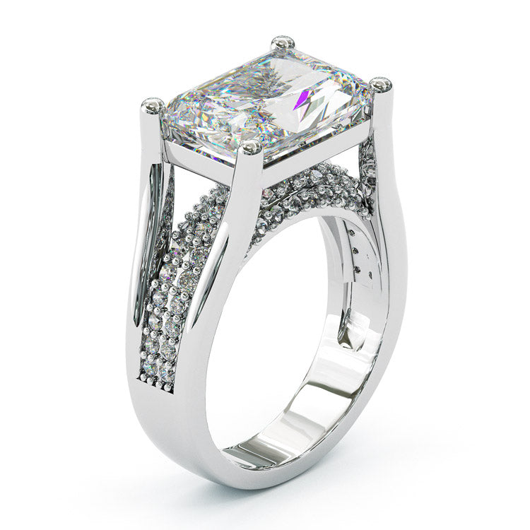 7ct East-West Design Radiant Cut White Sapphire Ring