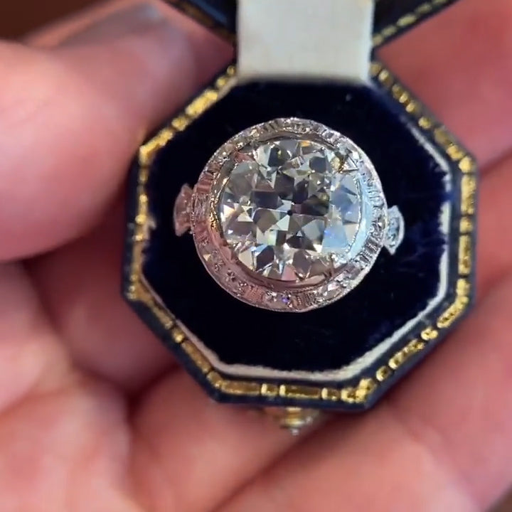3.05ct Old European Cut Vintage Engagement Ring