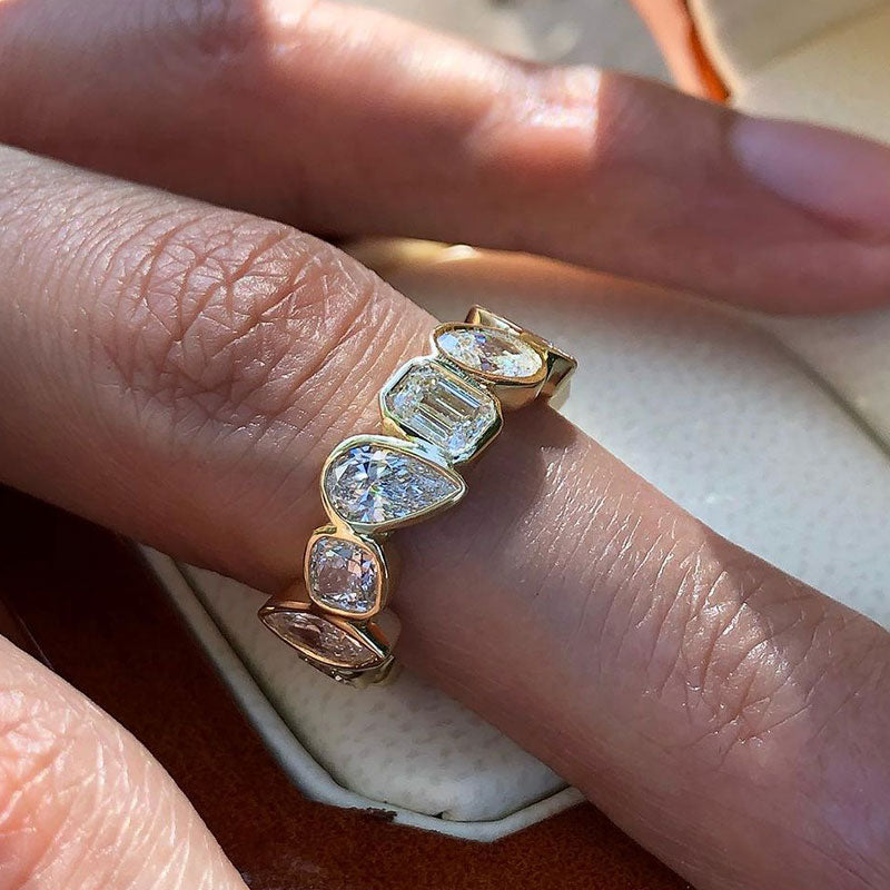 Multi-Cut Mixed Shape Eternity Wedding Band