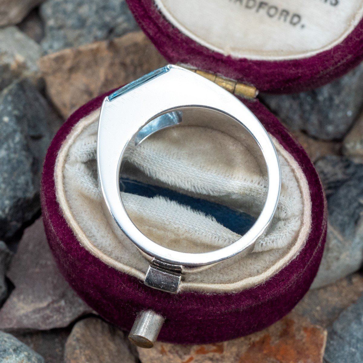 5ct Princess Cut Aquamarine Sapphire Men's Engagement Ring