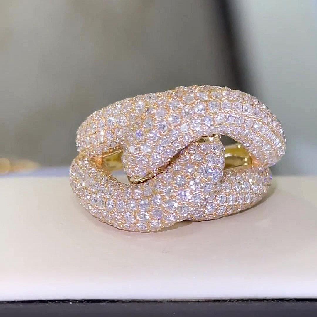 7.85ct Micro-Paved Setting White Sapphire Cocktail Ring