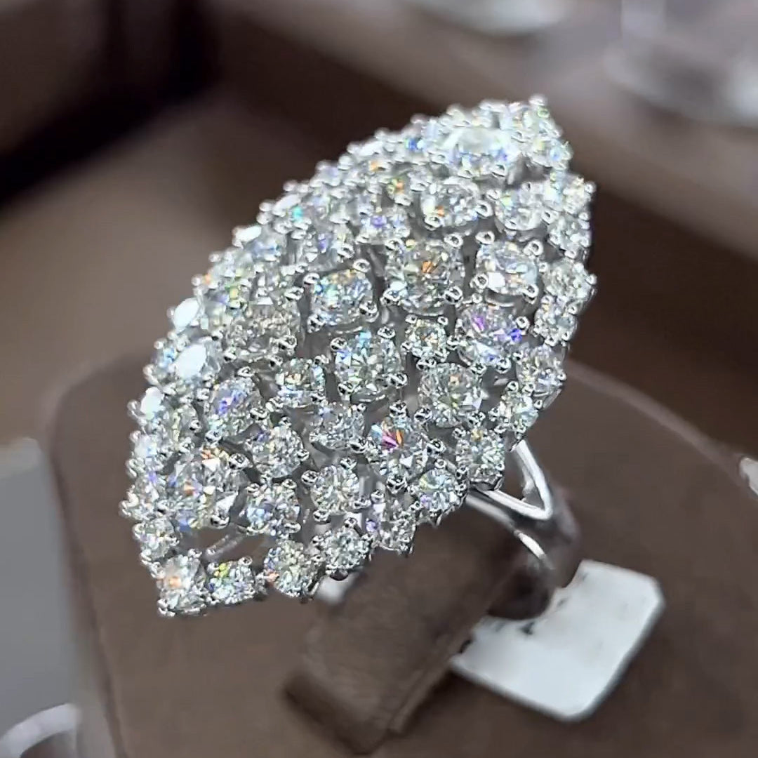5.0ctw Diamond Cluster Cocktail Party Ring