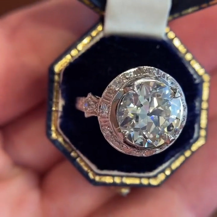 3.05ct Old European Cut Vintage Engagement Ring