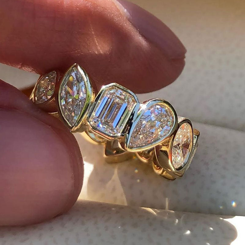 Multi-Cut Mixed Shape Eternity Wedding Band