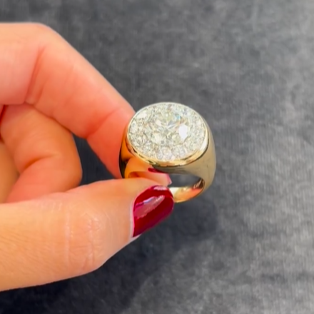 5.5 ct Round Cut White Diamond Stamp Engagement Ring