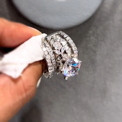 Gorgeous 7 ctw Round Cut White Gemstone Unique Engagement Ring