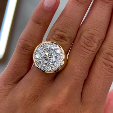 5.5 ct Round Cut White Diamond Stamp Engagement Ring