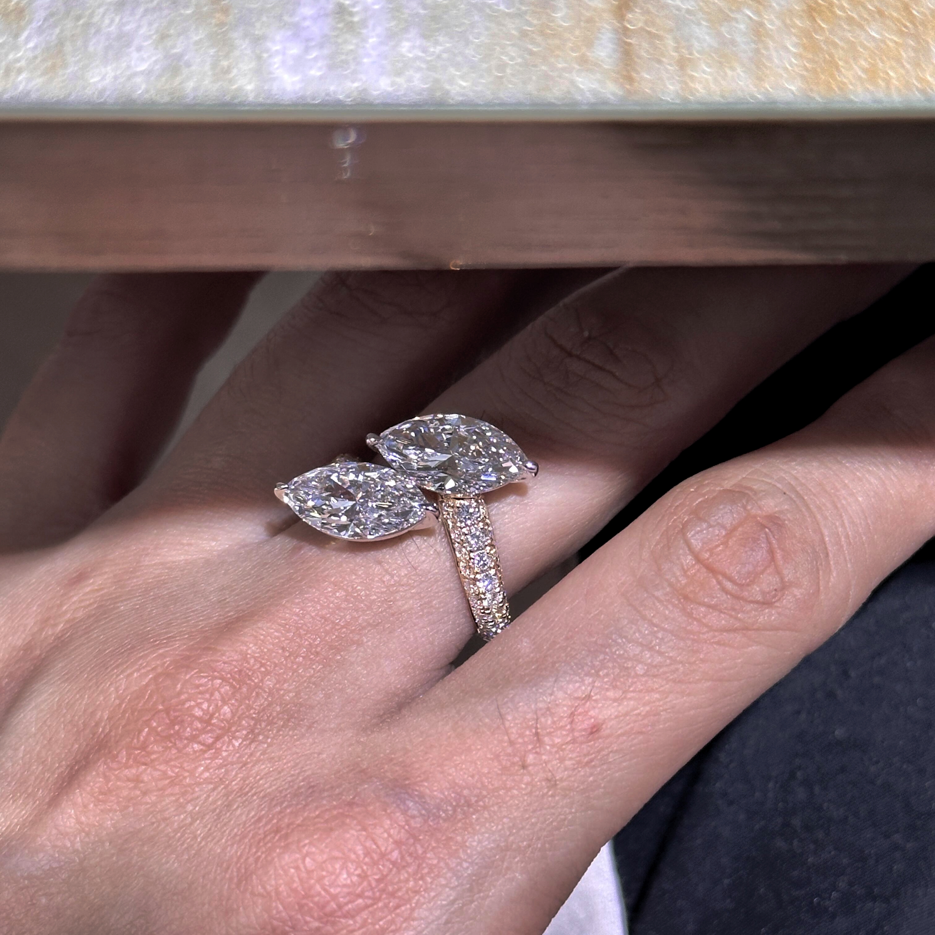 3ct Marquise Cut Infinity Twin Stone Pavé Ring