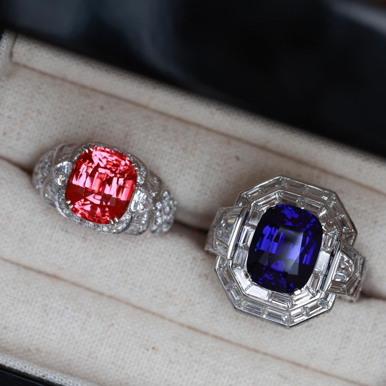 [Copy]Vintage Padparadscha Oval Cut Art Deco Statement Band