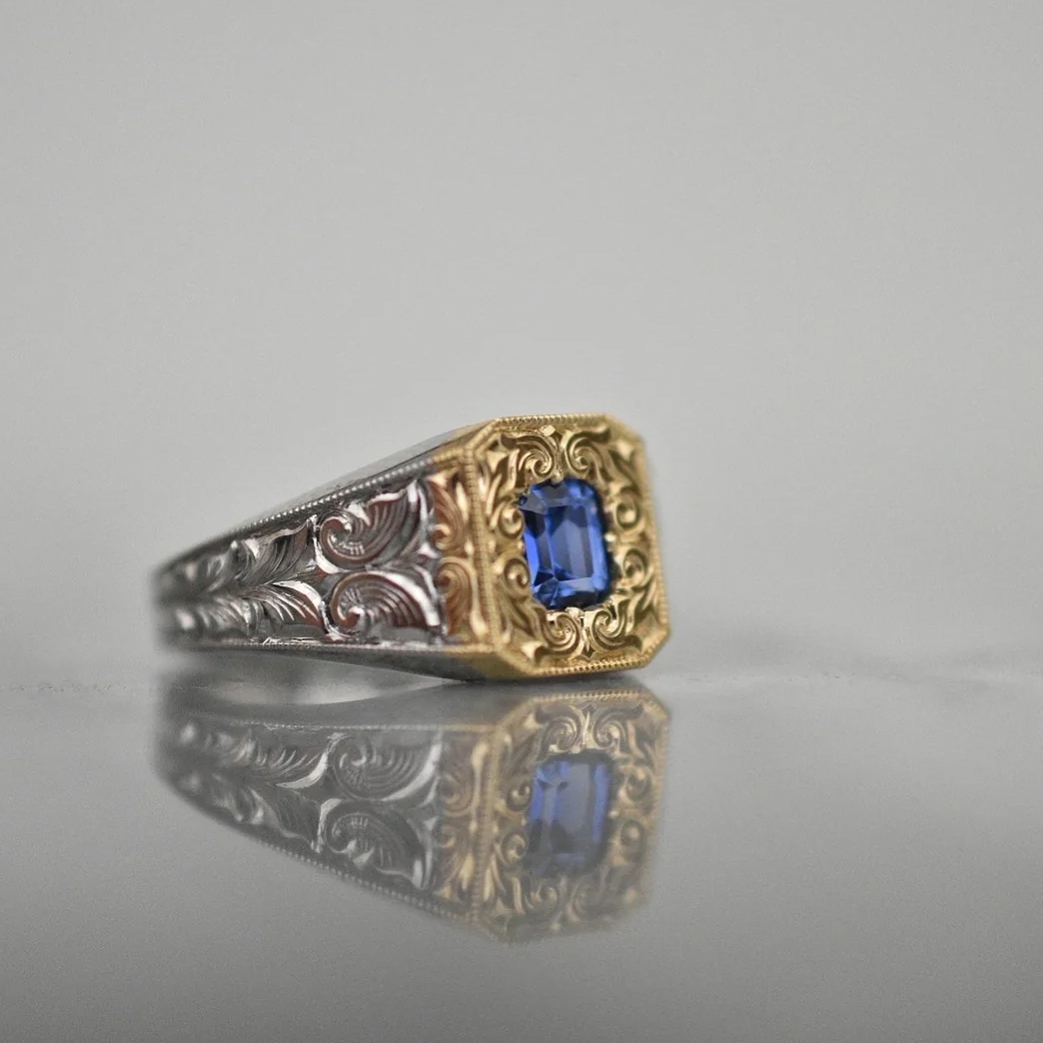 [Copy]GodFather Emerald 18K Gold Heavily Pavé Band