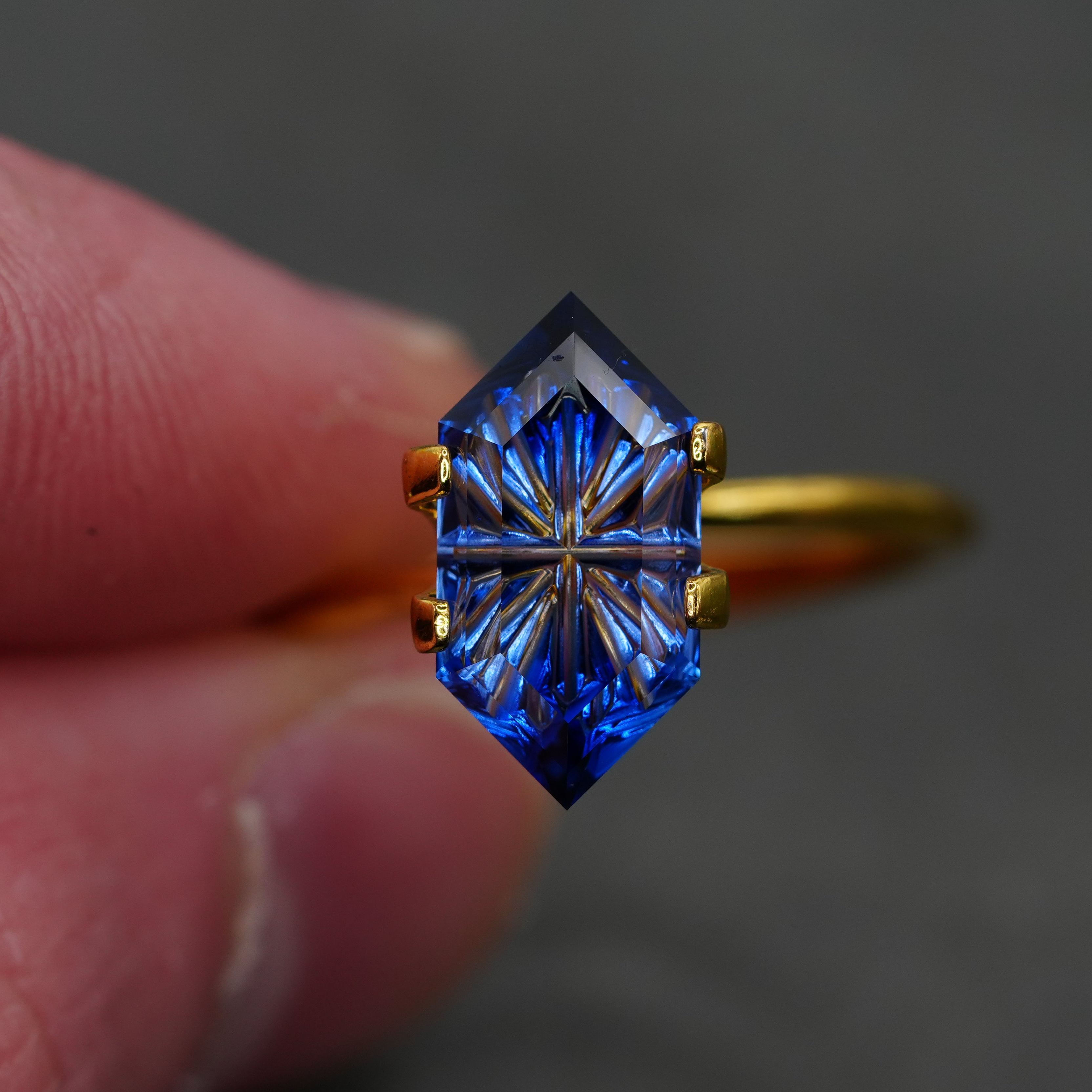 Fantasy Cut Lab-created Blue Sapphire Ring